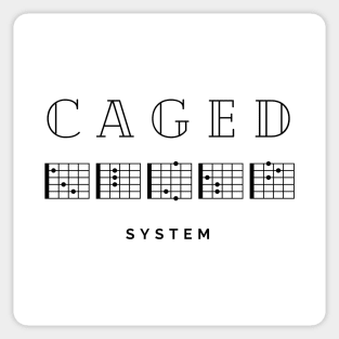 Caged System Guitar Chords Light Theme Sticker